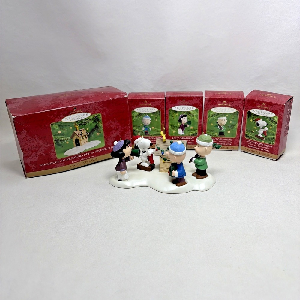 Hallmark Keepsake Ornament 2000 A Snoopy Christmas 5 Piece Set Peanuts Y2K 00s